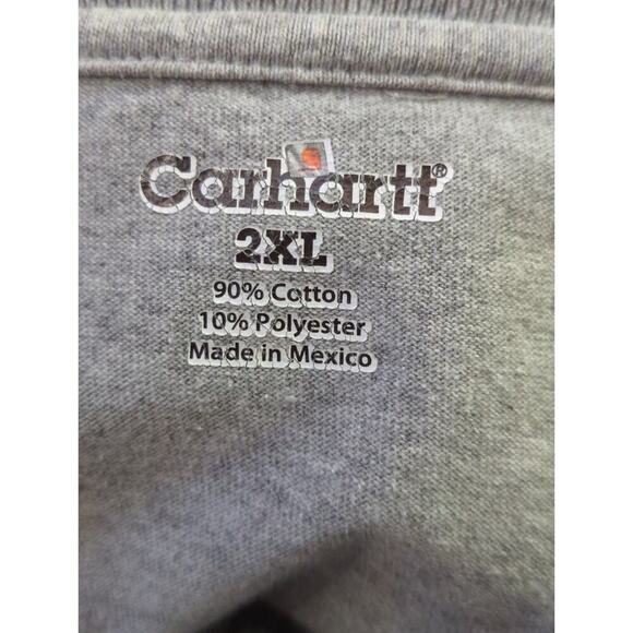 Carhartt Henley Shirt Men's 2XL Heather Gray Minimal Workwear Outdoors Casual - Picture 9 of 13